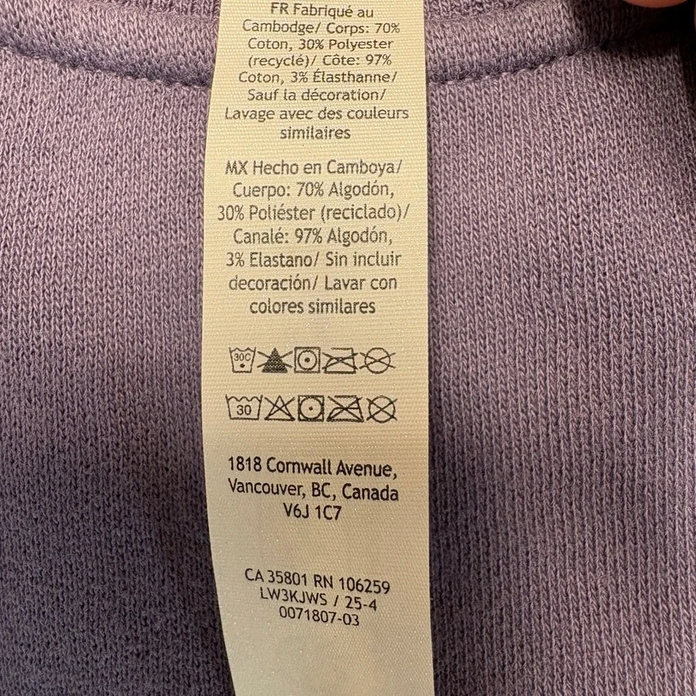 Lululemon Perfectly Oversized Cropped Crew Purple Sweatshirt XS LW3KJWS